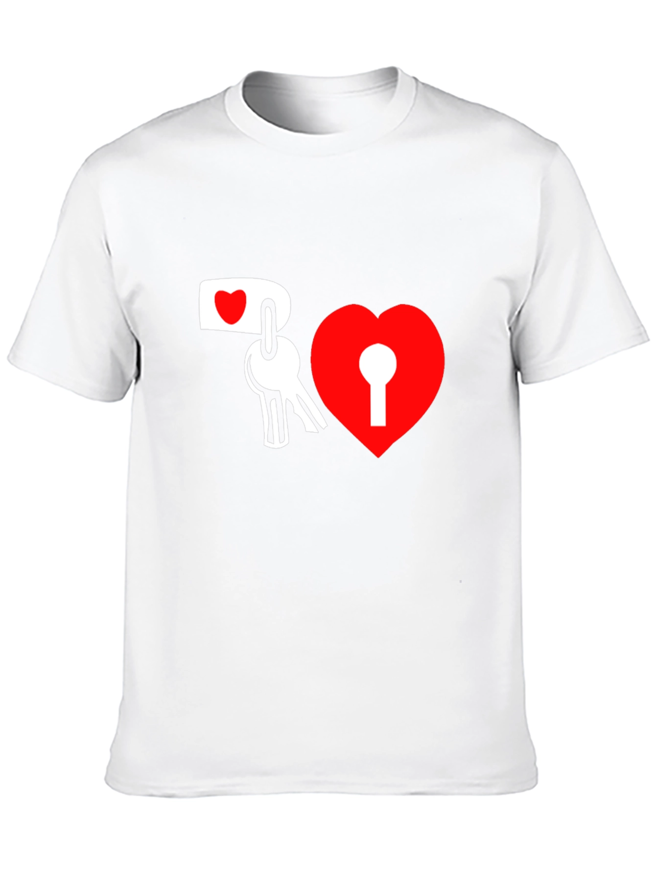Heart Lock and Key Graphic T-Shirt - Stylish Black Tee
