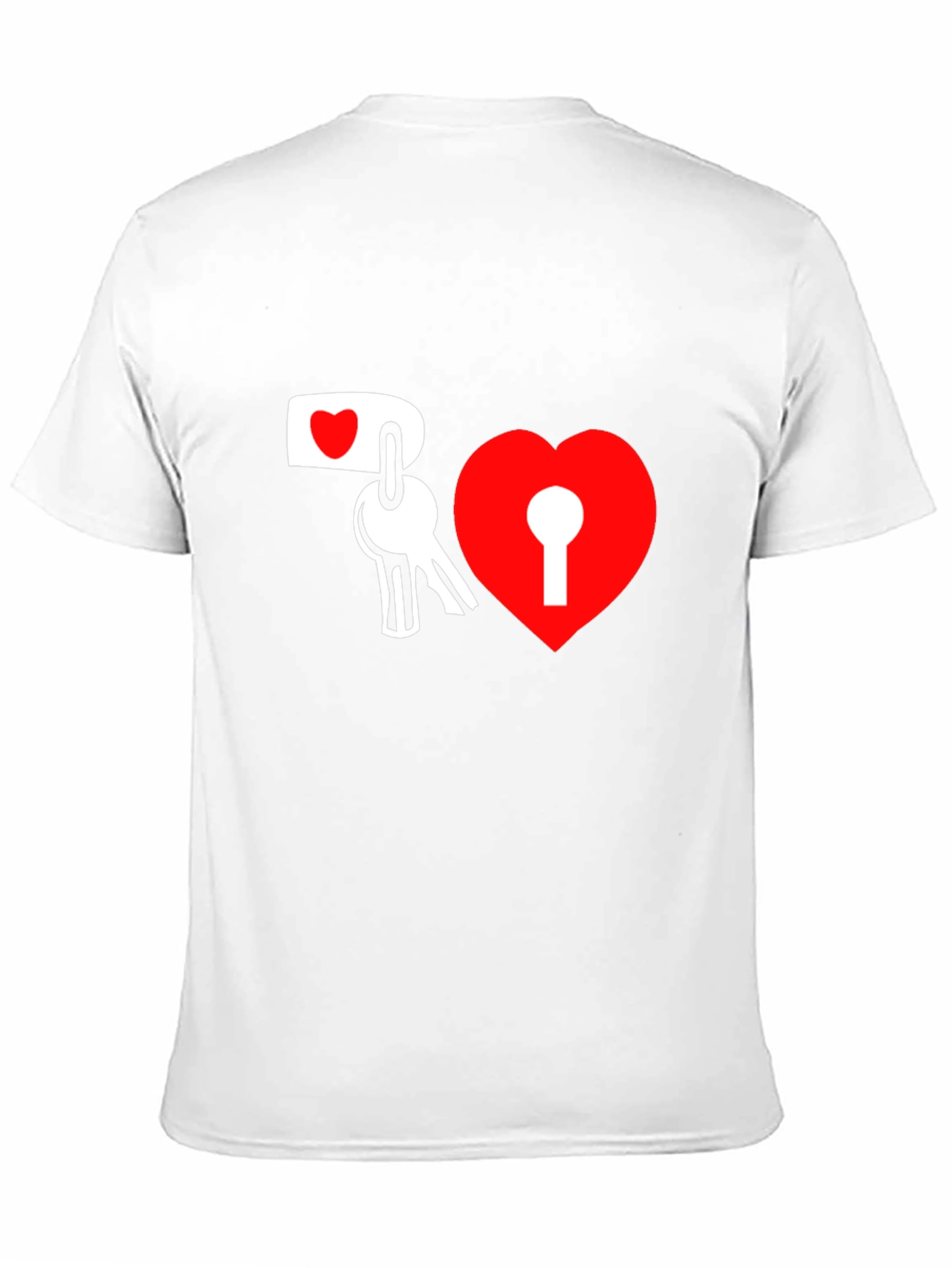 Heart Lock and Key Graphic T-Shirt - Stylish Black Tee
