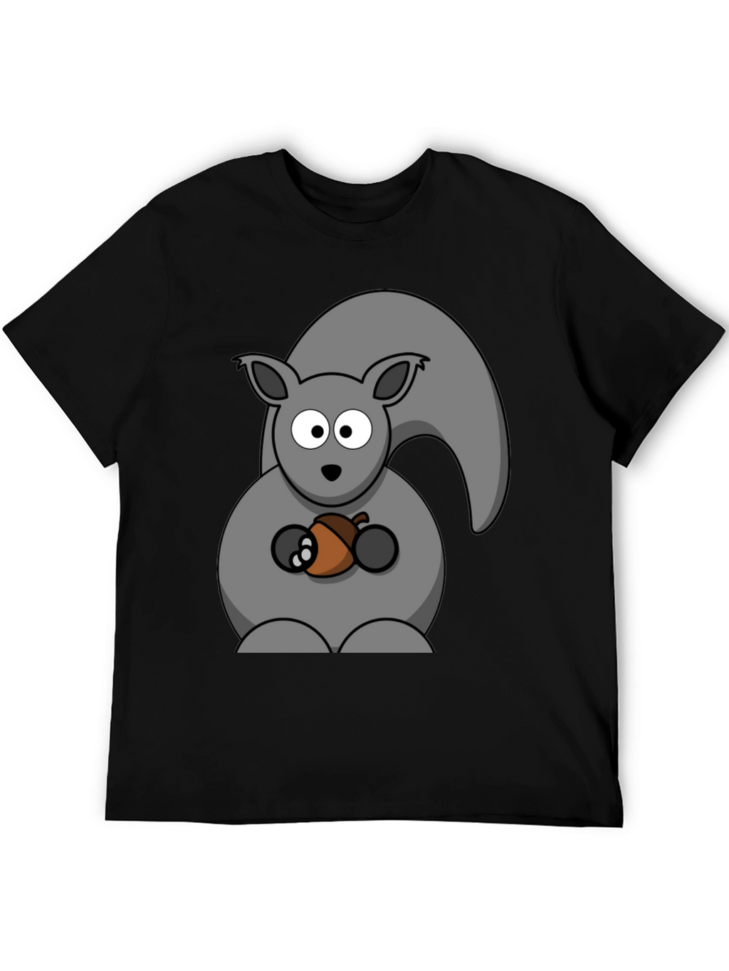 Squirrel Holding Acorn Graphic Print T-Shirt