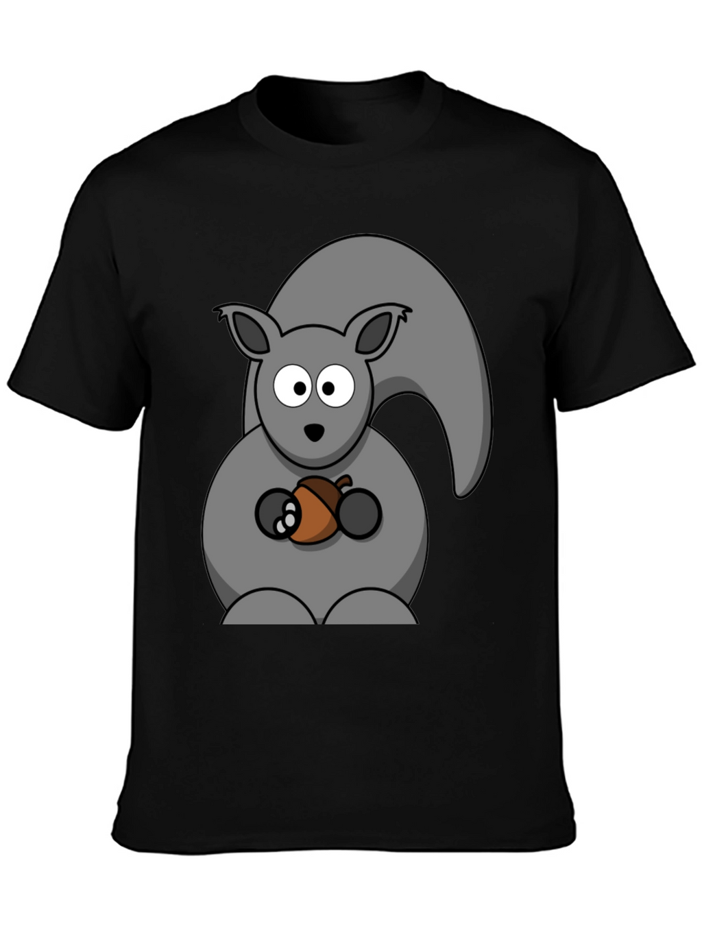 Squirrel Holding Acorn Graphic Print T-Shirt
