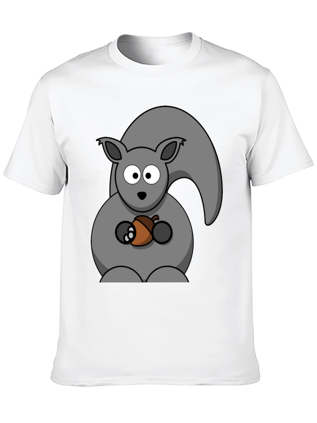 Squirrel Holding Acorn Graphic Print T-Shirt
