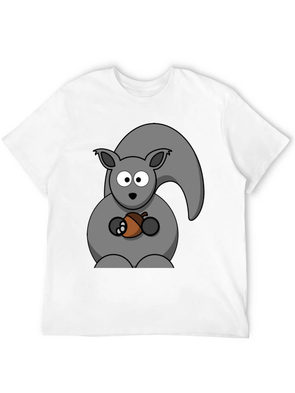 Squirrel Holding Acorn Graphic Print T-Shirt