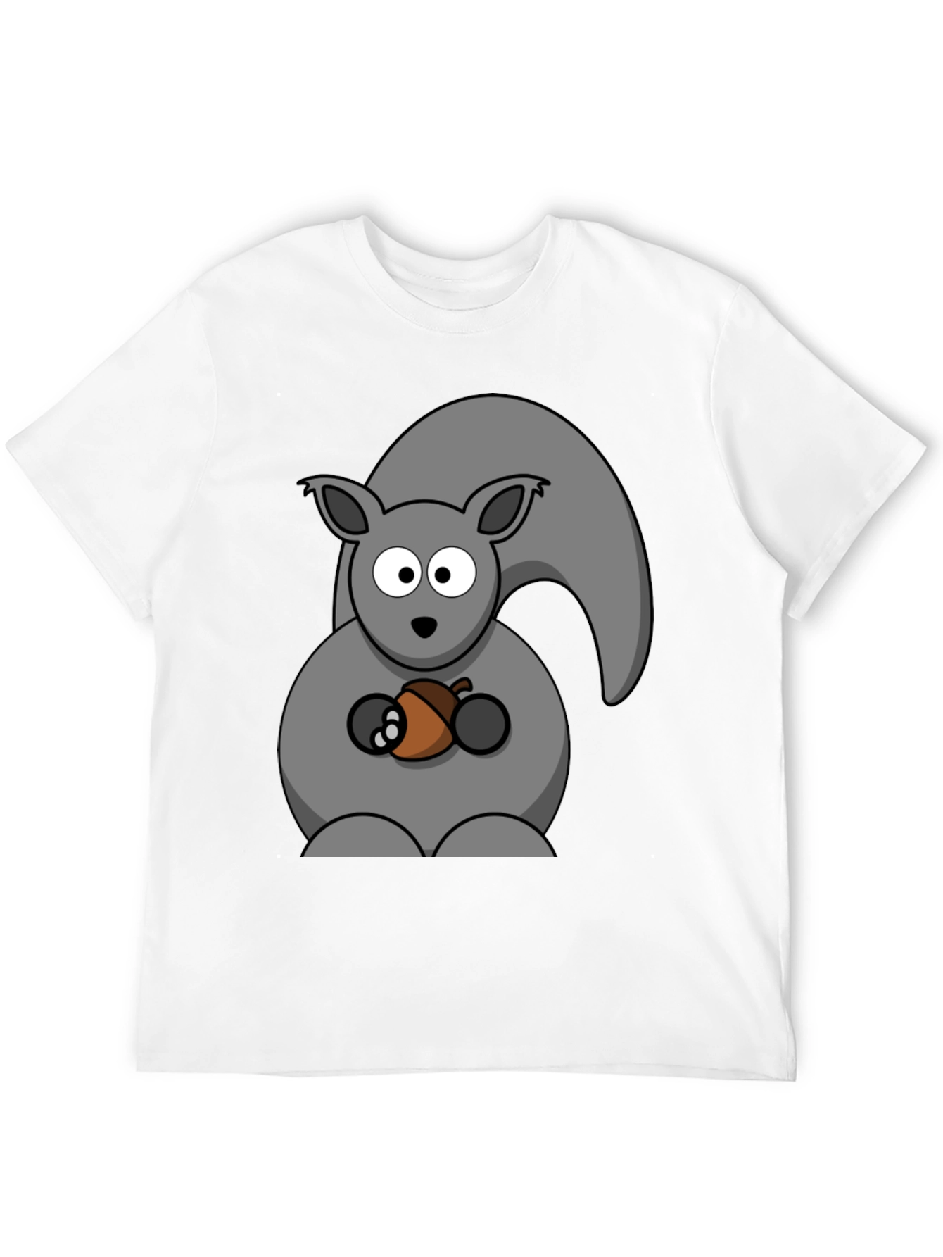 Squirrel Holding Acorn Graphic Print T-Shirt