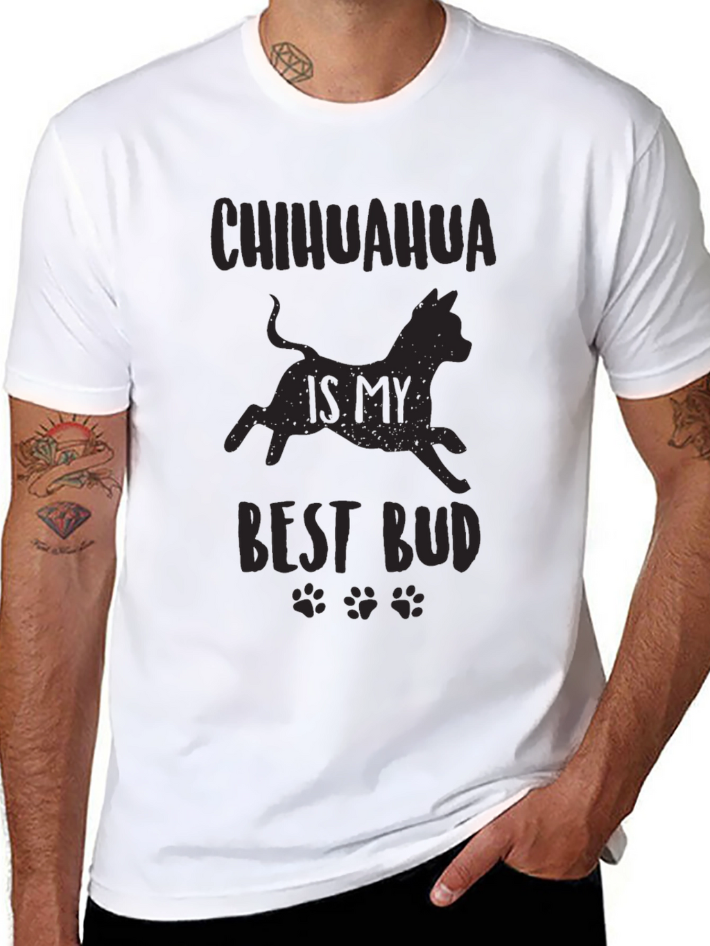 Chihuahua Best Bud Black Graphic Tee