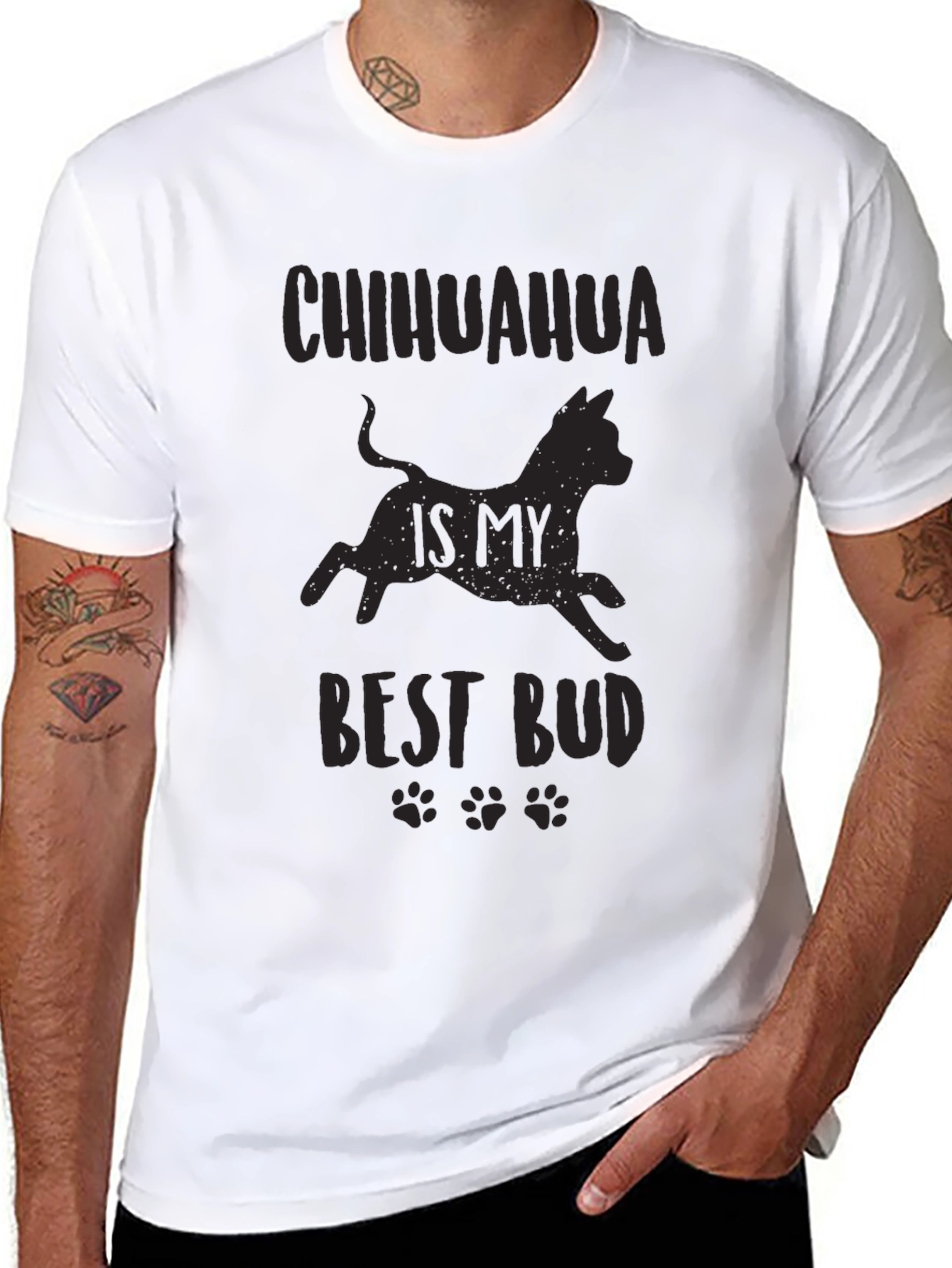 Chihuahua Best Bud Black Graphic Tee