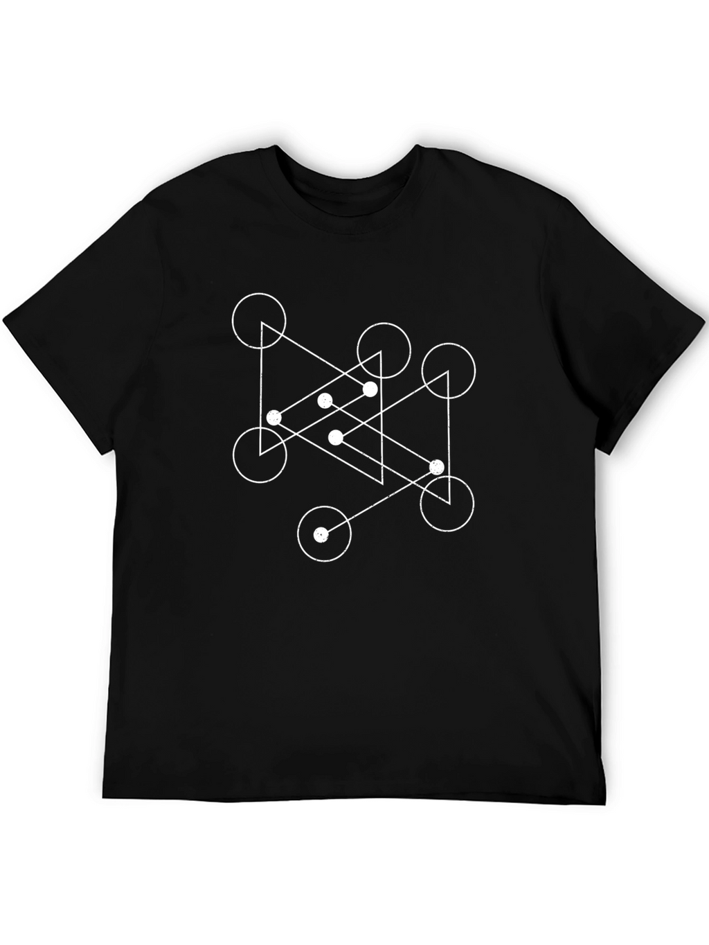 Geometric Pattern Black T-Shirt for Men