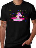 Peace Unicorn Graphic T-Shirt - Black
