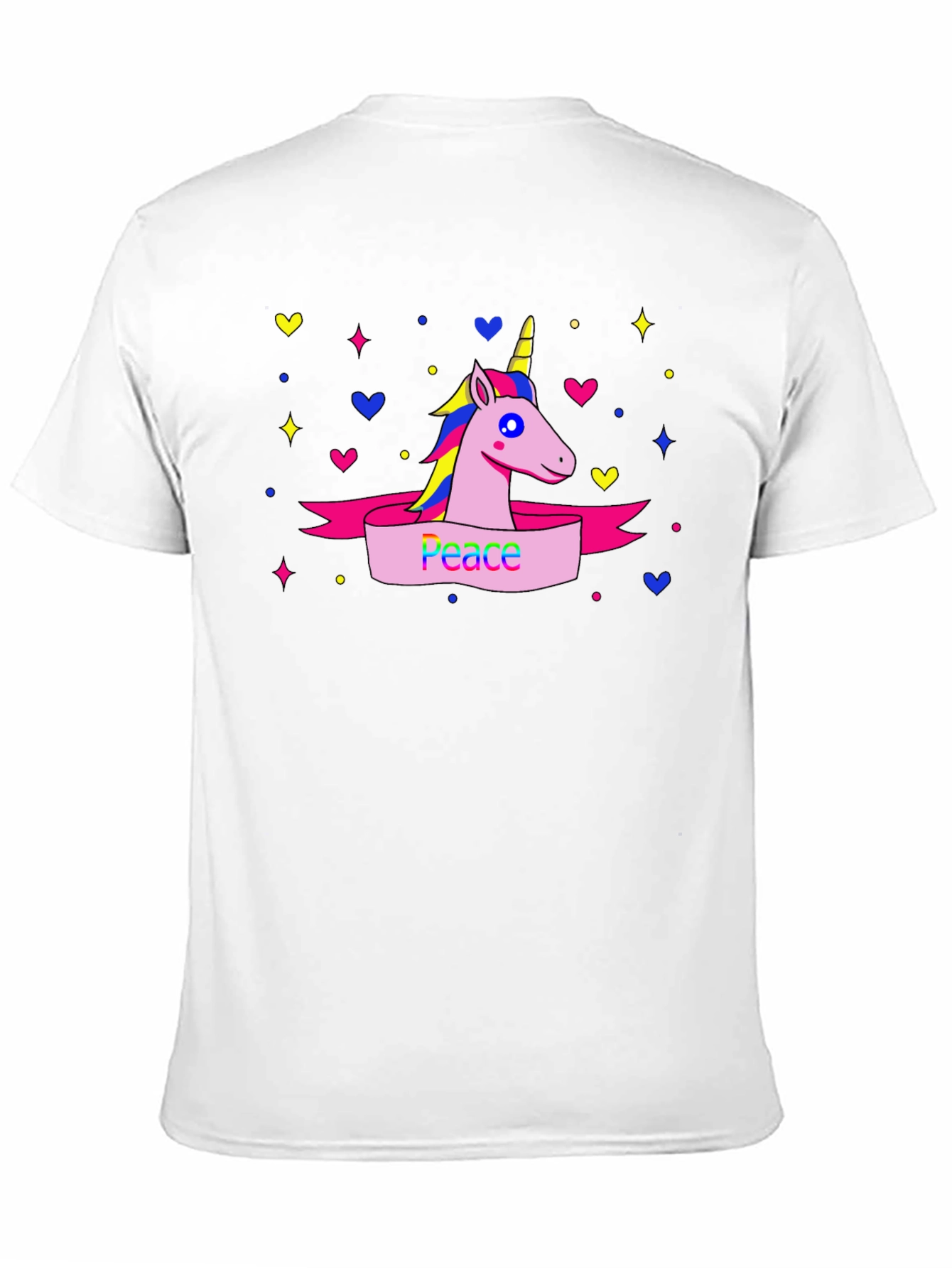 Peace Unicorn Graphic T-Shirt - Black