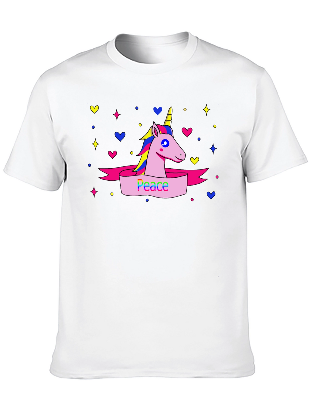 Peace Unicorn Graphic T-Shirt - Black