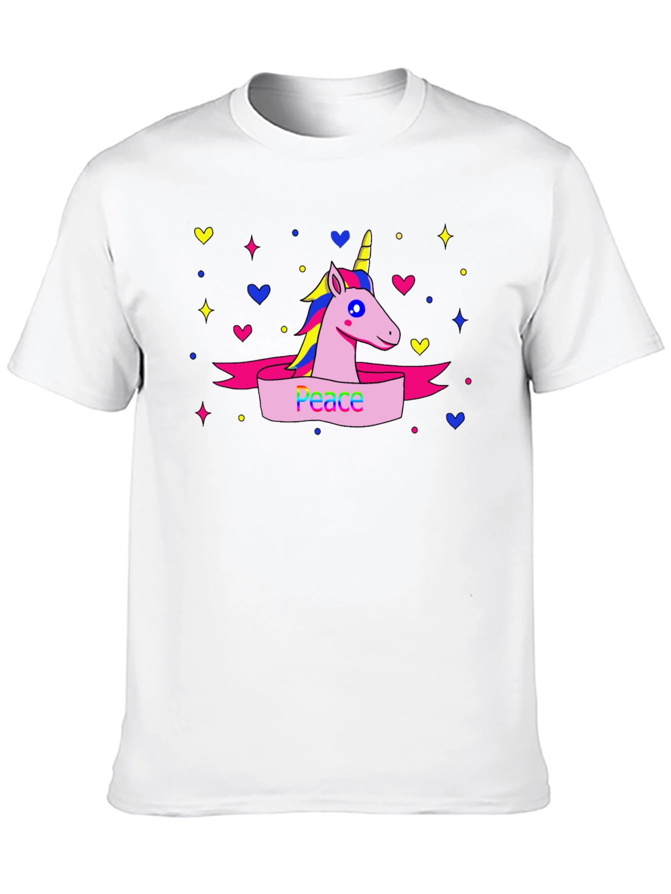 Peace Unicorn Graphic T-Shirt - Black