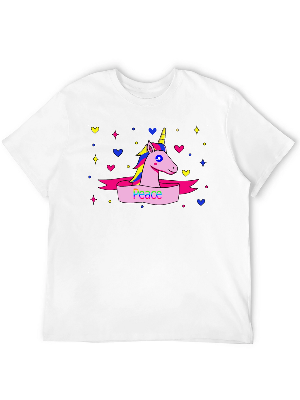 Peace Unicorn Graphic T-Shirt - Black