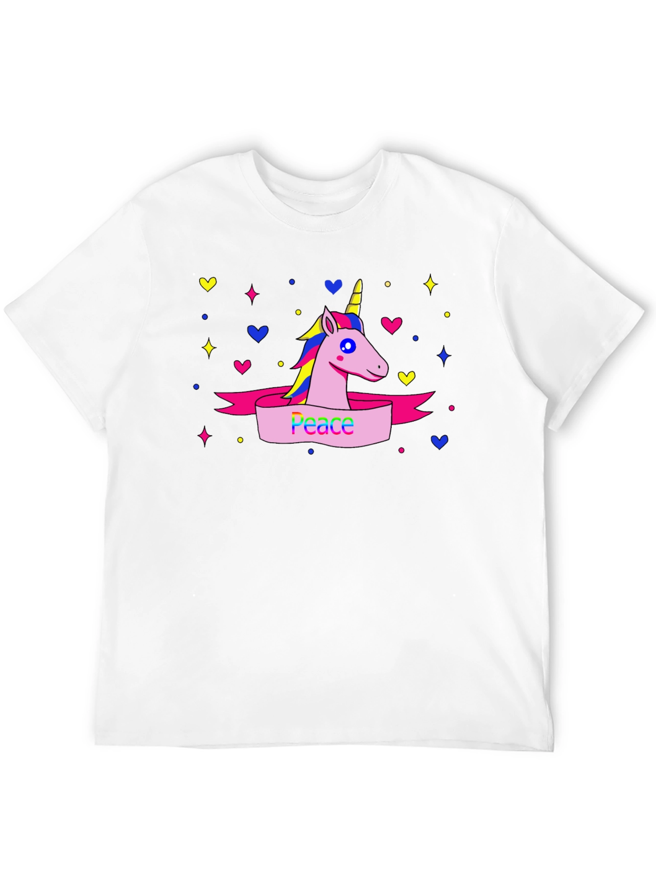 Peace Unicorn Graphic T-Shirt - Black