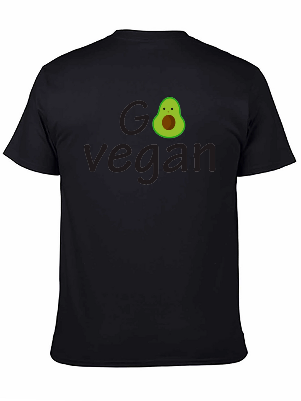 Go Vegan Avocado Tee - Unisex Black T-Shirt