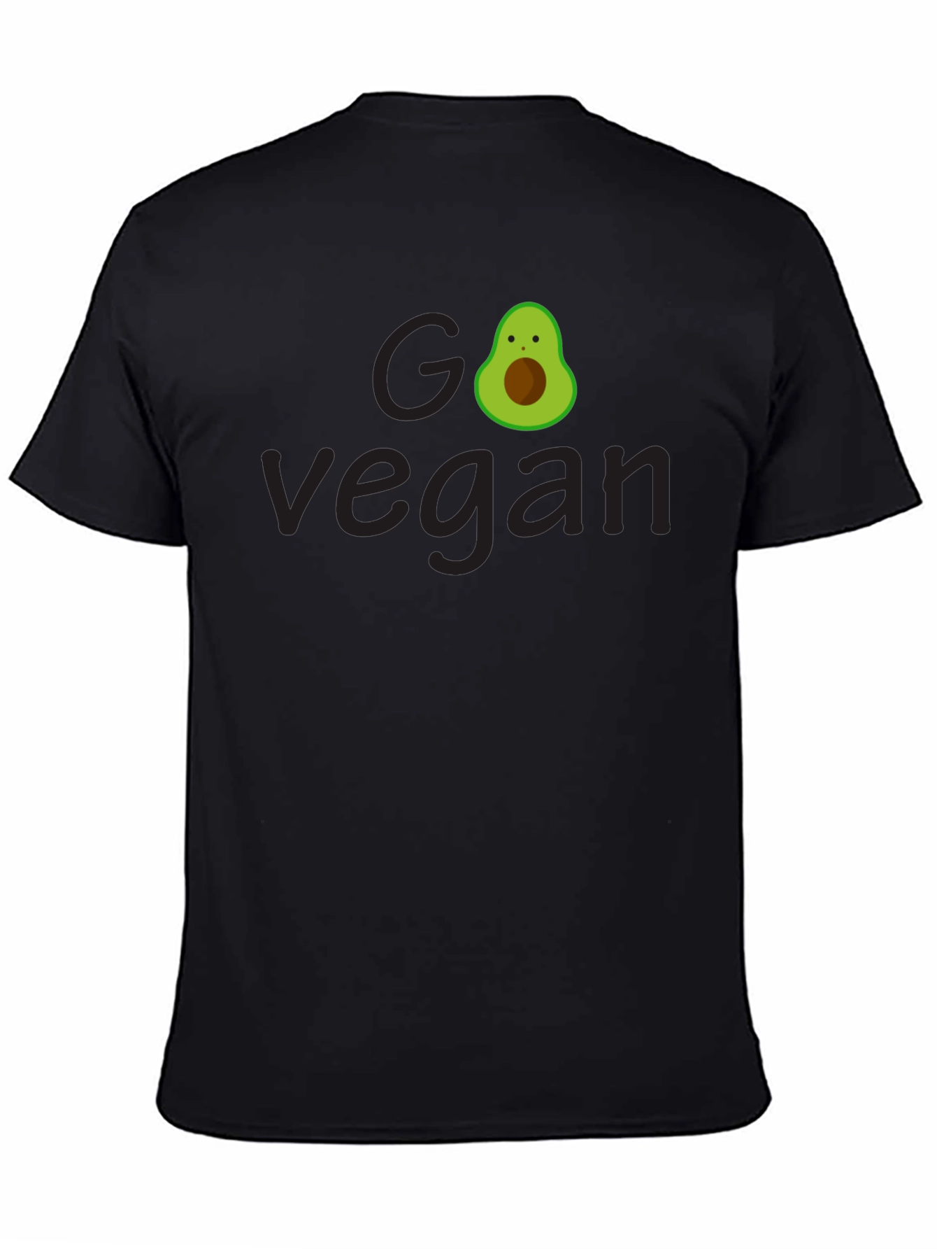 Go Vegan Avocado Tee - Unisex Black T-Shirt