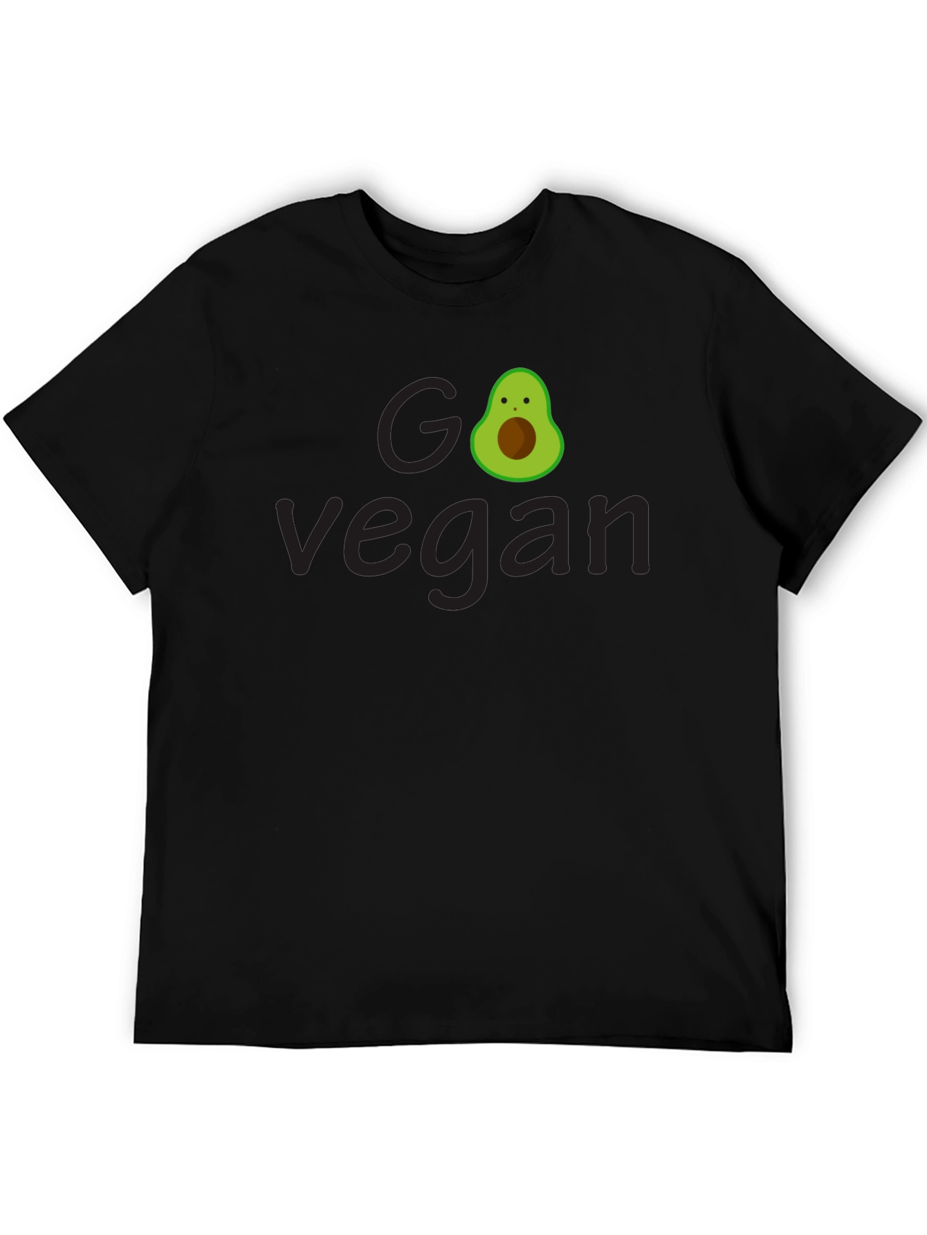 Go Vegan Avocado Tee - Unisex Black T-Shirt