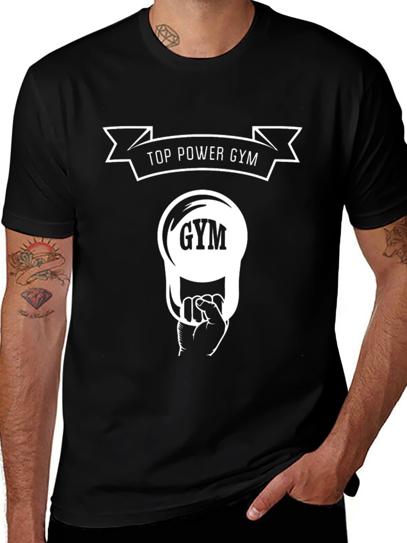 Top Power Gym Black T-Shirt