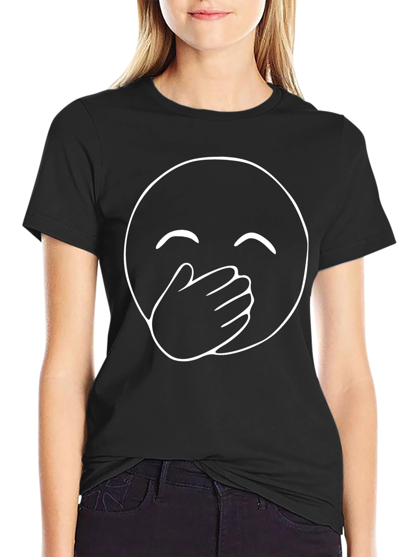 Laughing Emoji Black T-Shirt