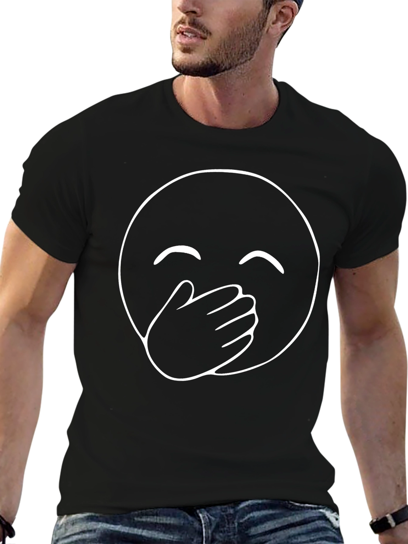 Laughing Emoji Black T-Shirt