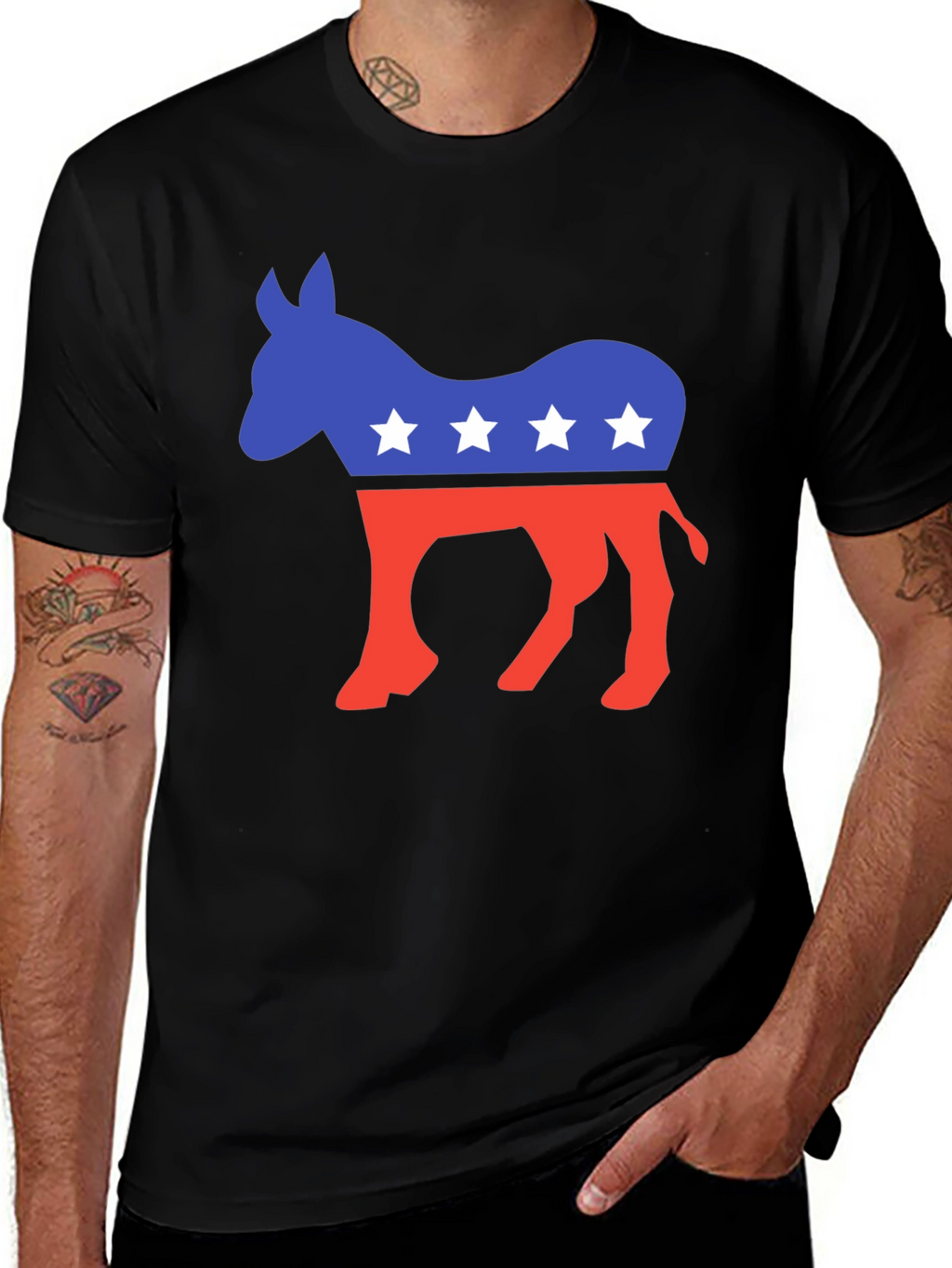 Democrat Donkey Graphic Tee - Black