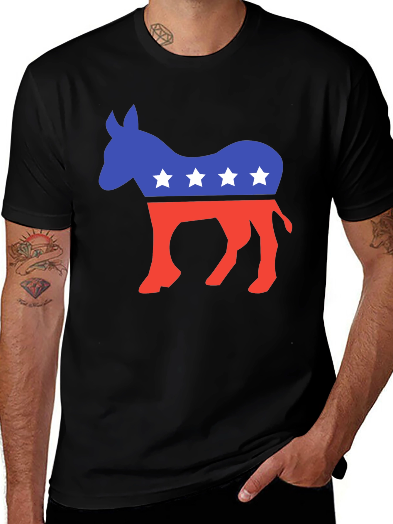 Democrat Donkey Graphic Tee - Black