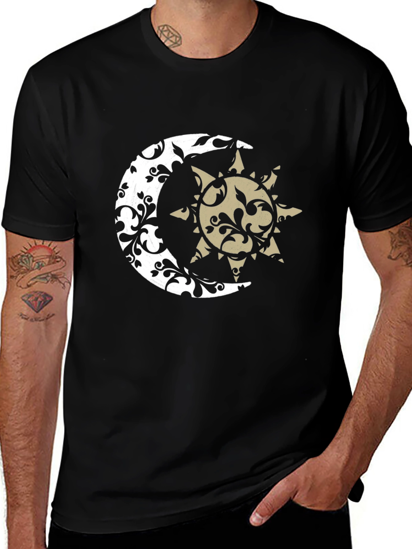 Moon & Sun Graphic Tee - Celestial Design