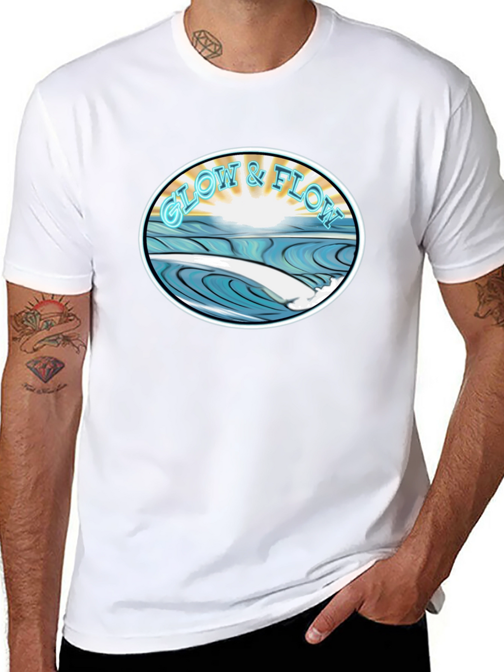 Glow & Flow Graphic Tee - Surf Style