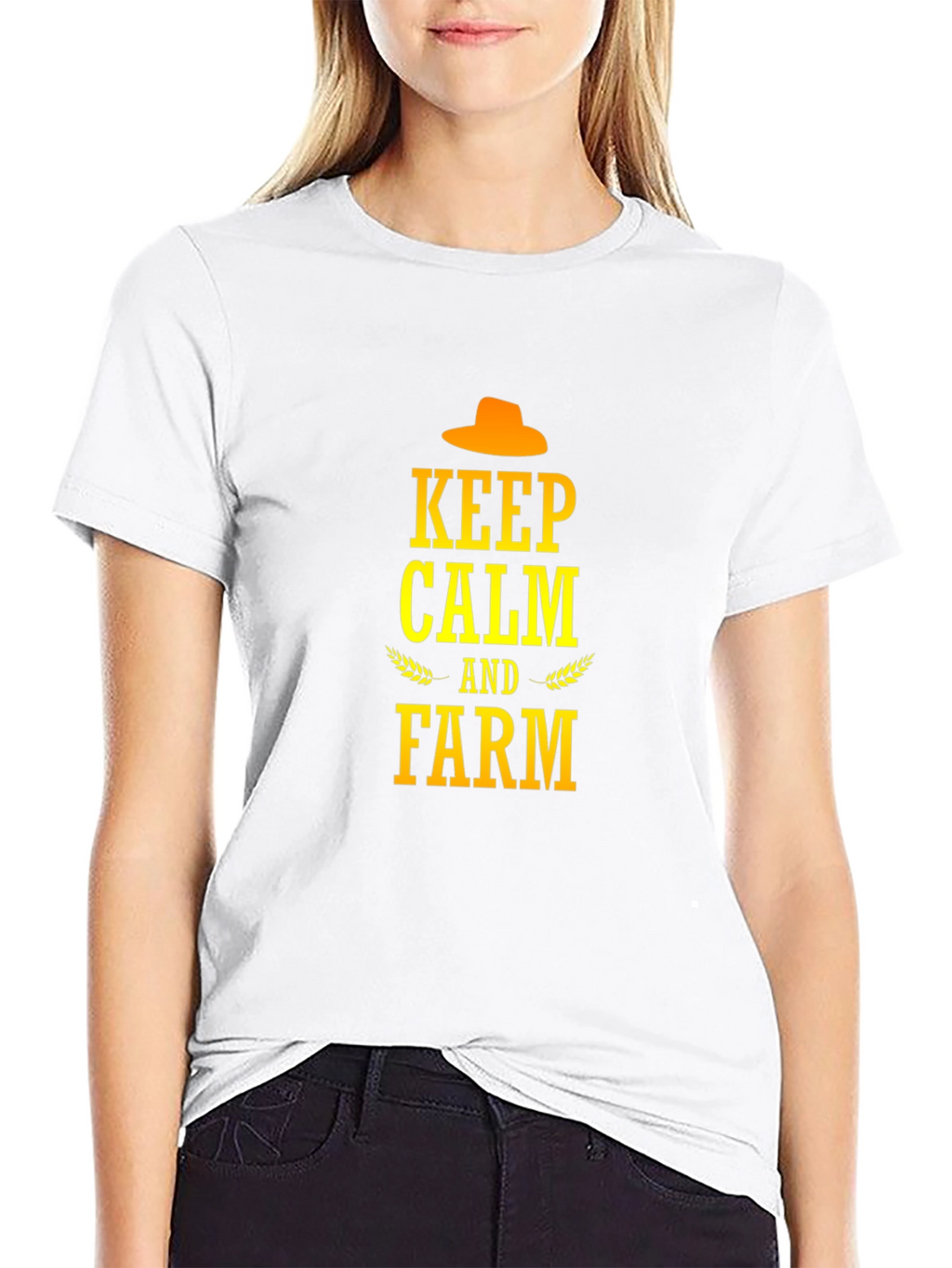 Keep Calm and Farm T-Shirt - Black Cotton Tee