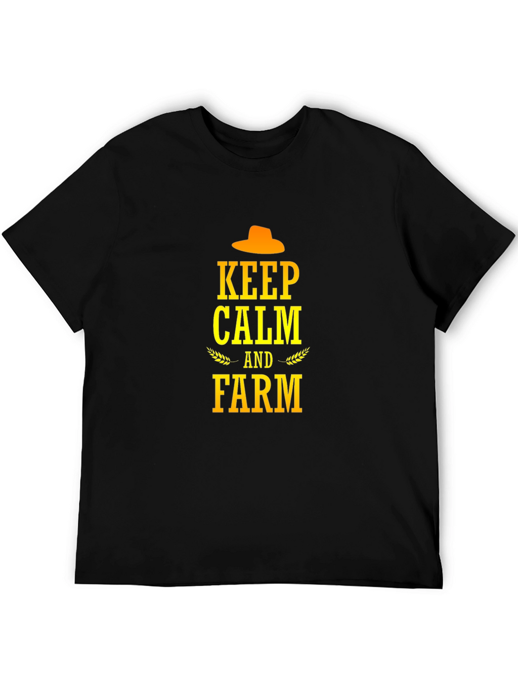 Keep Calm and Farm T-Shirt - Black Cotton Tee