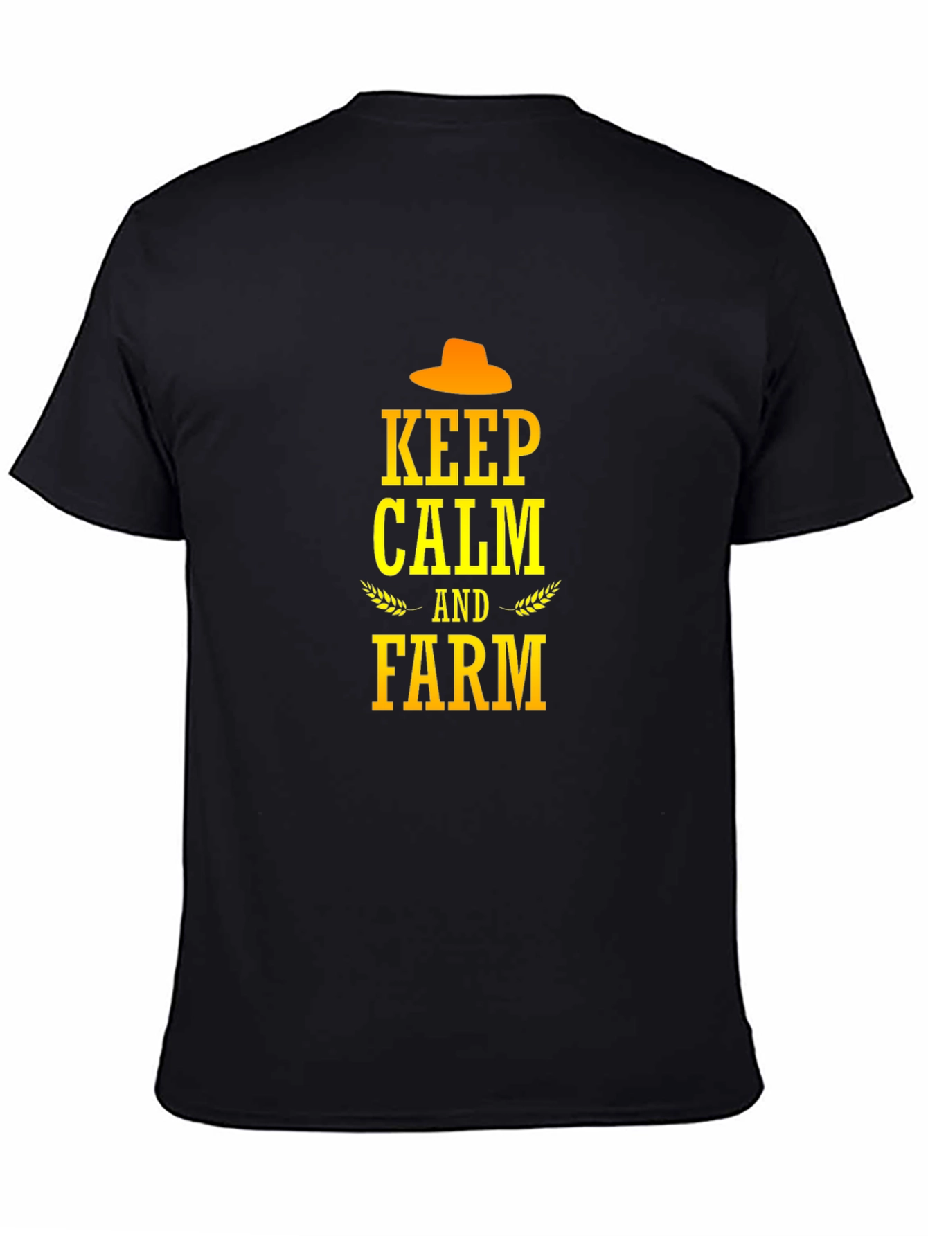 Keep Calm and Farm T-Shirt - Black Cotton Tee