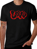 Graffiti Style Love T-Shirt - Red Print on Black