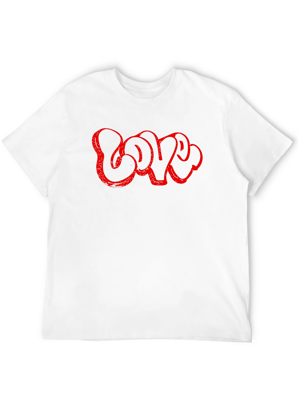 Graffiti Style Love T-Shirt - Red Print on Black