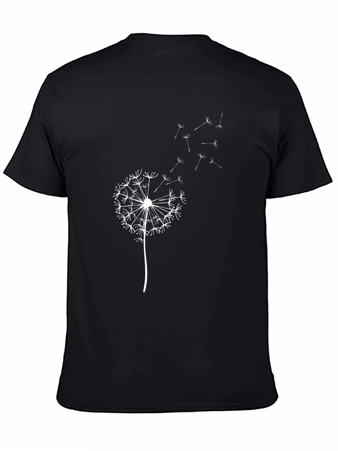 Dandelion Print Black T-Shirt
