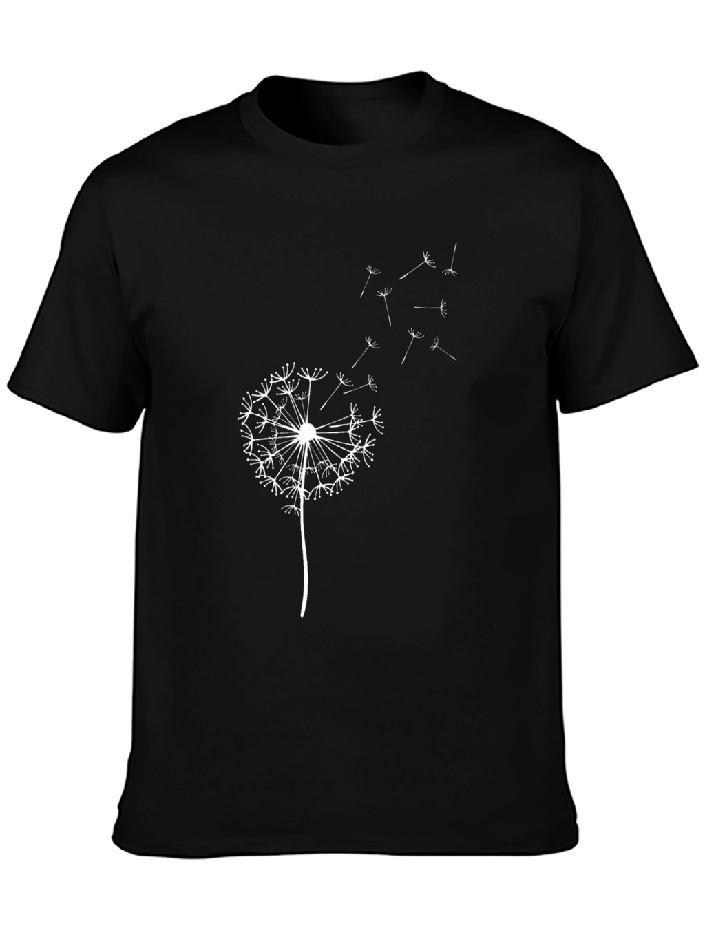 Dandelion Print Black T-Shirt