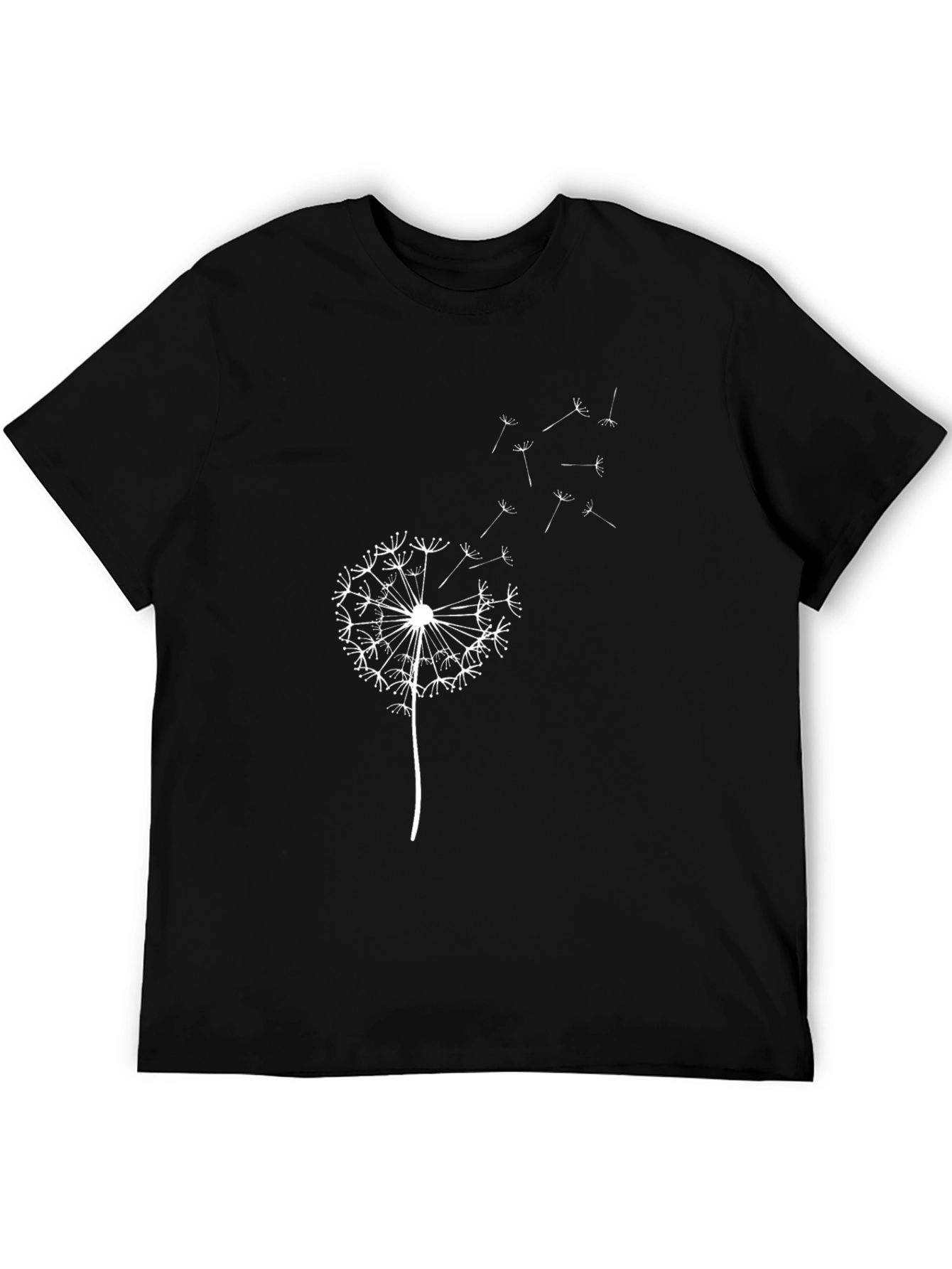 Dandelion Print Black T-Shirt