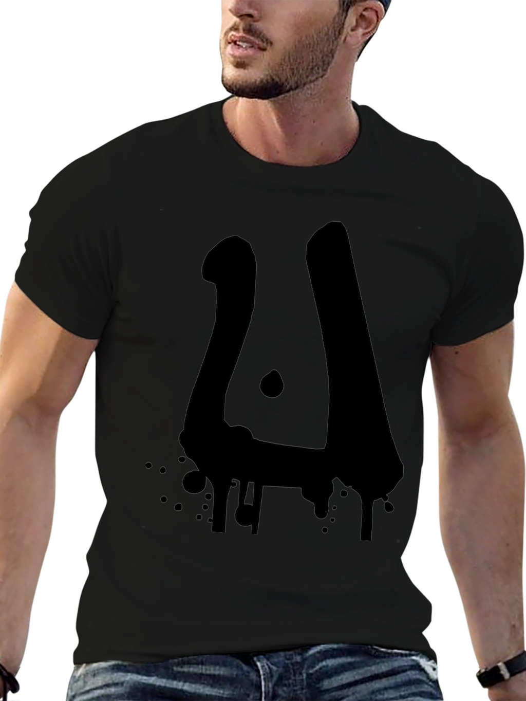 Abstract Drip Art Black T-Shirt