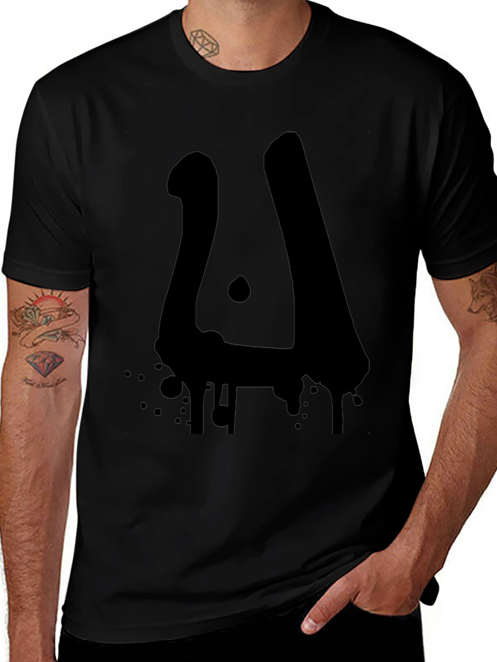 Abstract Drip Art Black T-Shirt