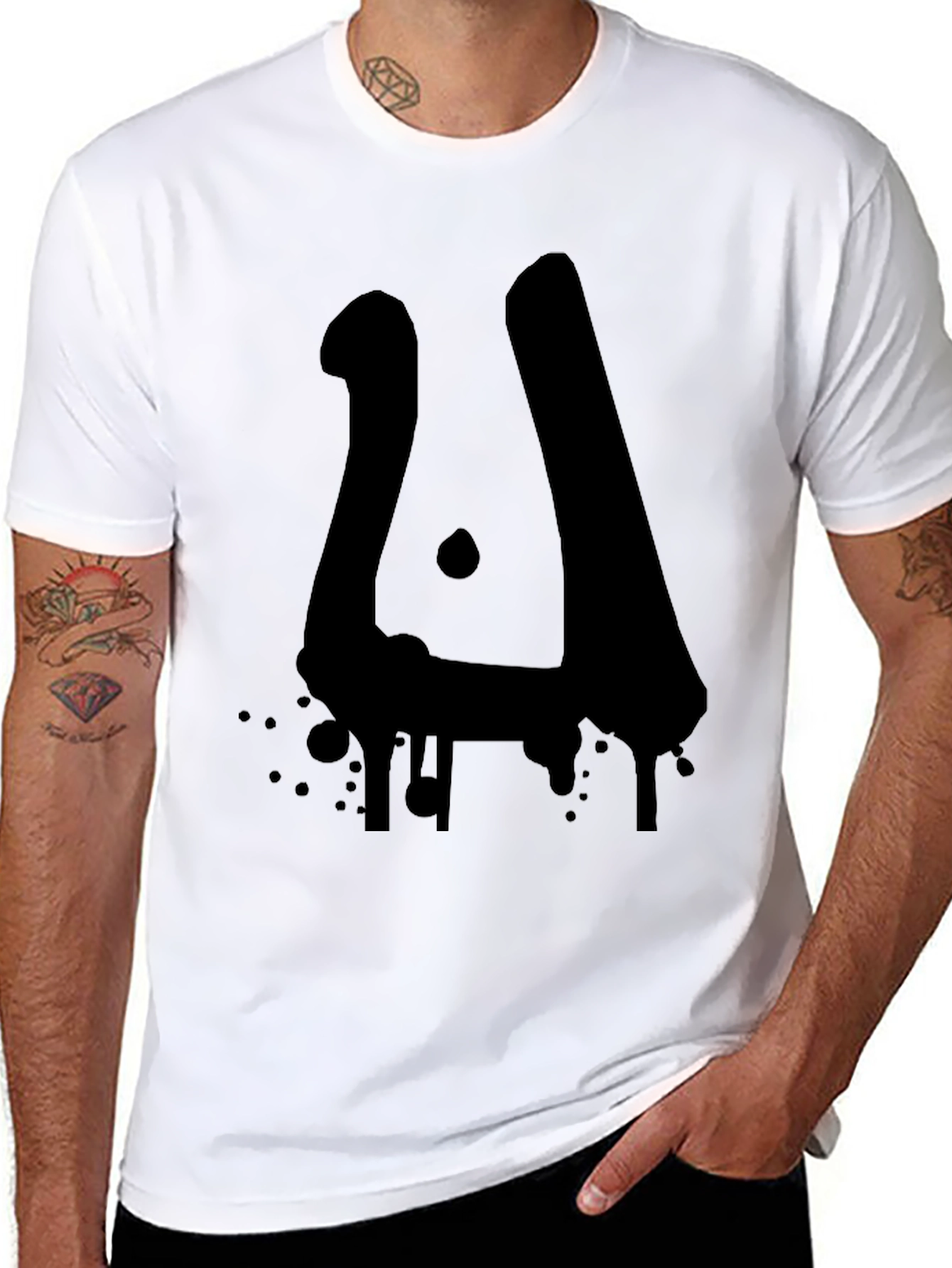 Abstract Drip Art Black T-Shirt