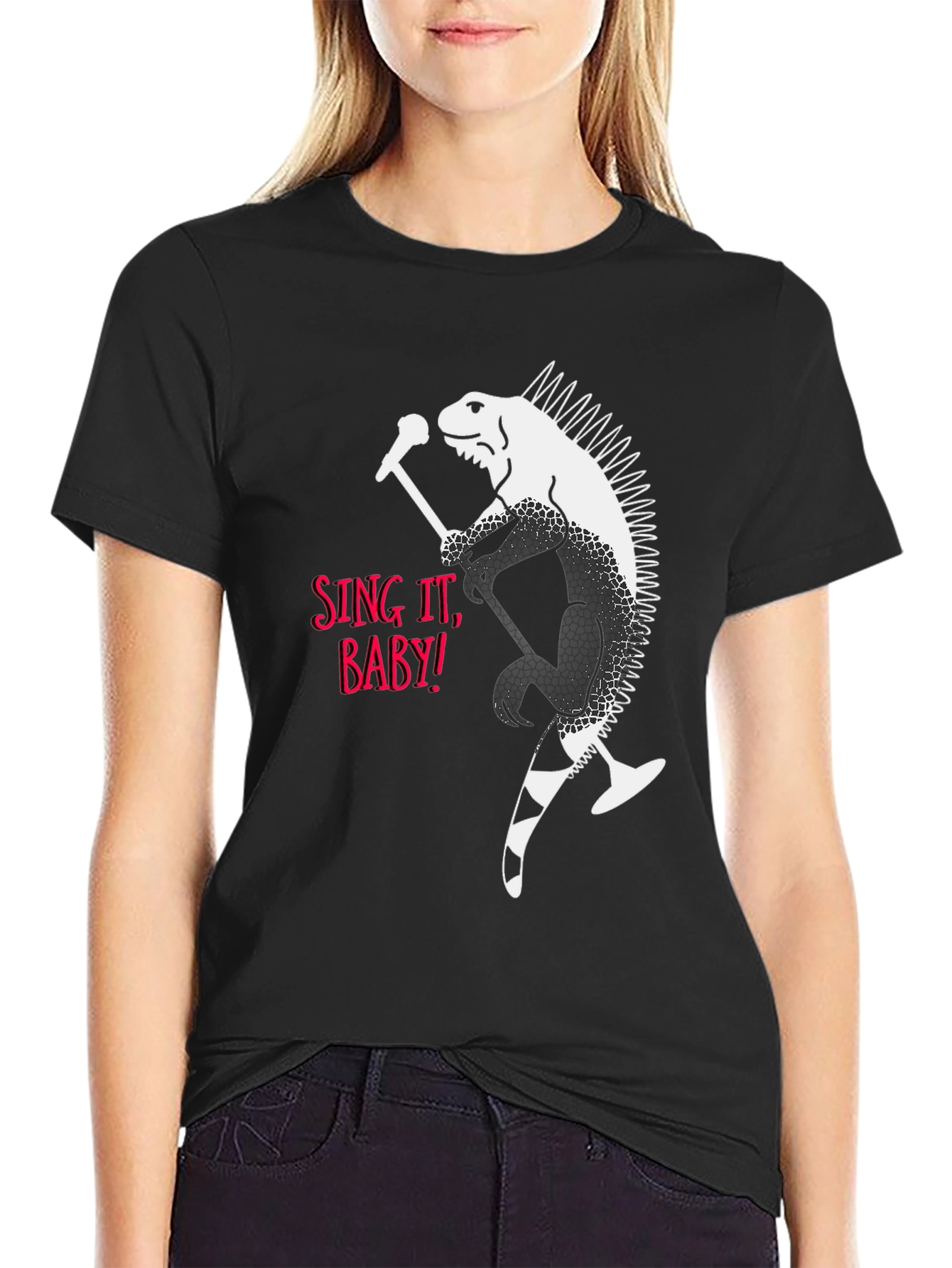Iguana Rocker Graphic T-Shirt - Sing It Baby!