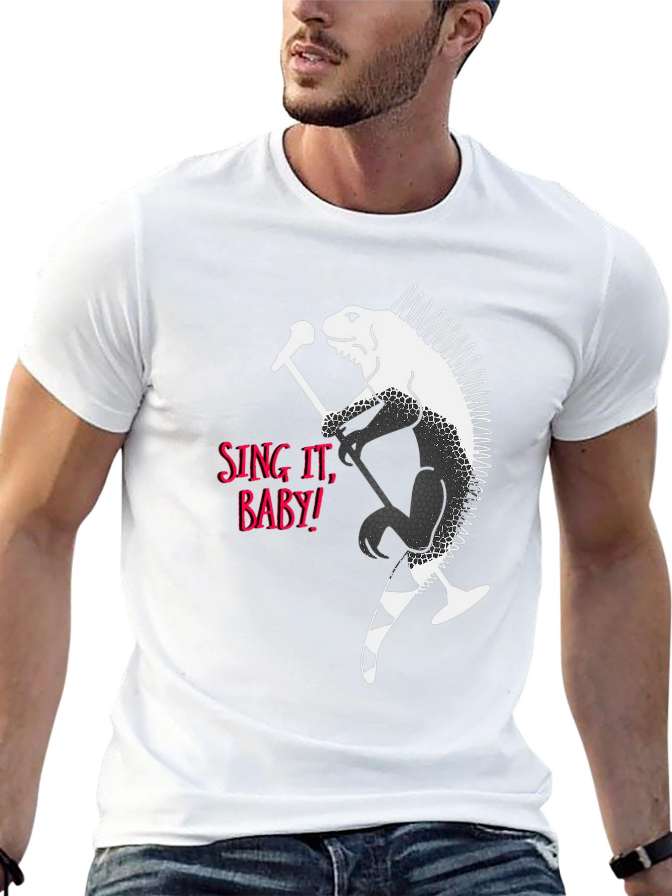 Iguana Rocker Graphic T-Shirt - Sing It Baby!