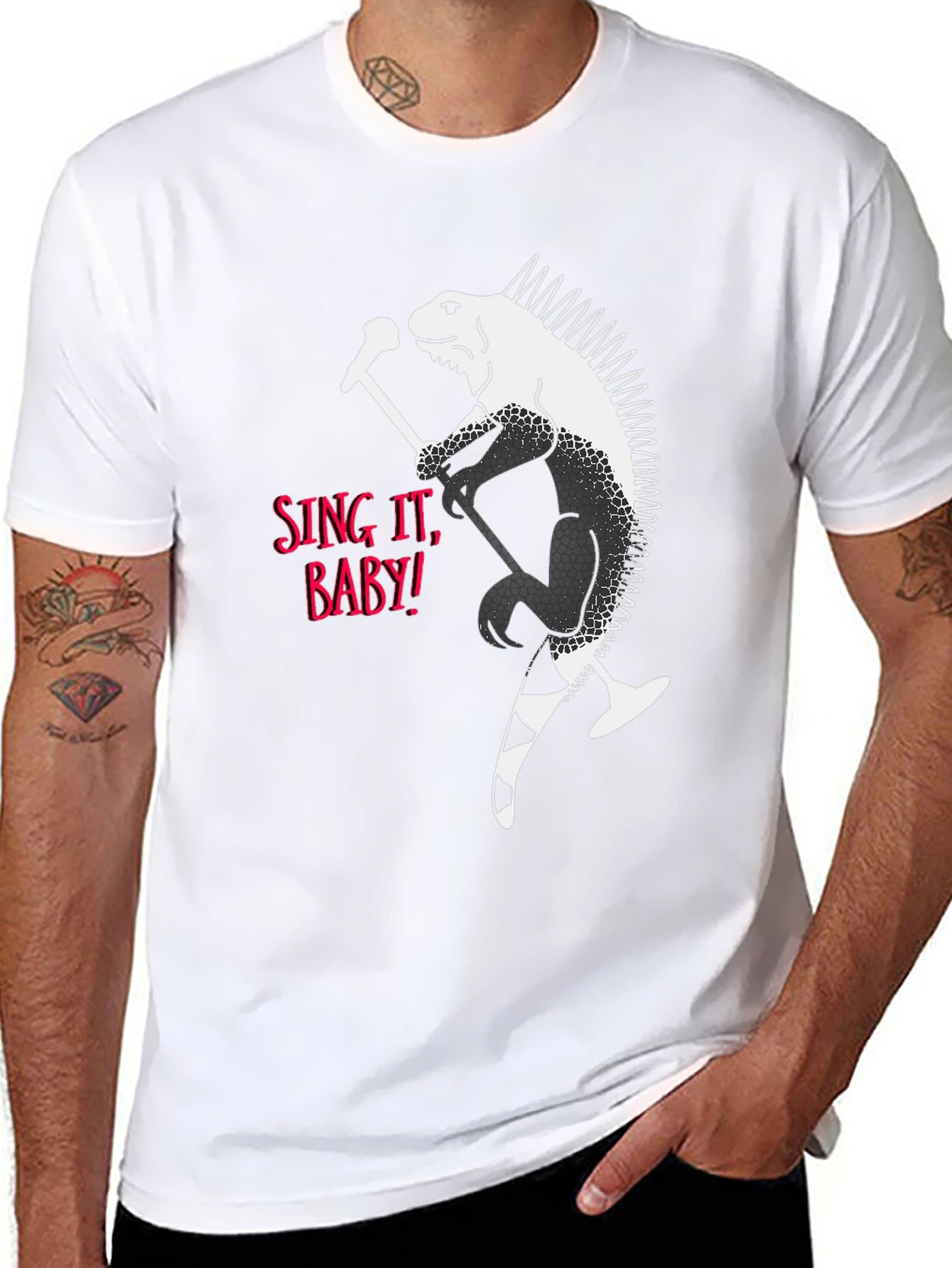 Iguana Rocker Graphic T-Shirt - Sing It Baby!