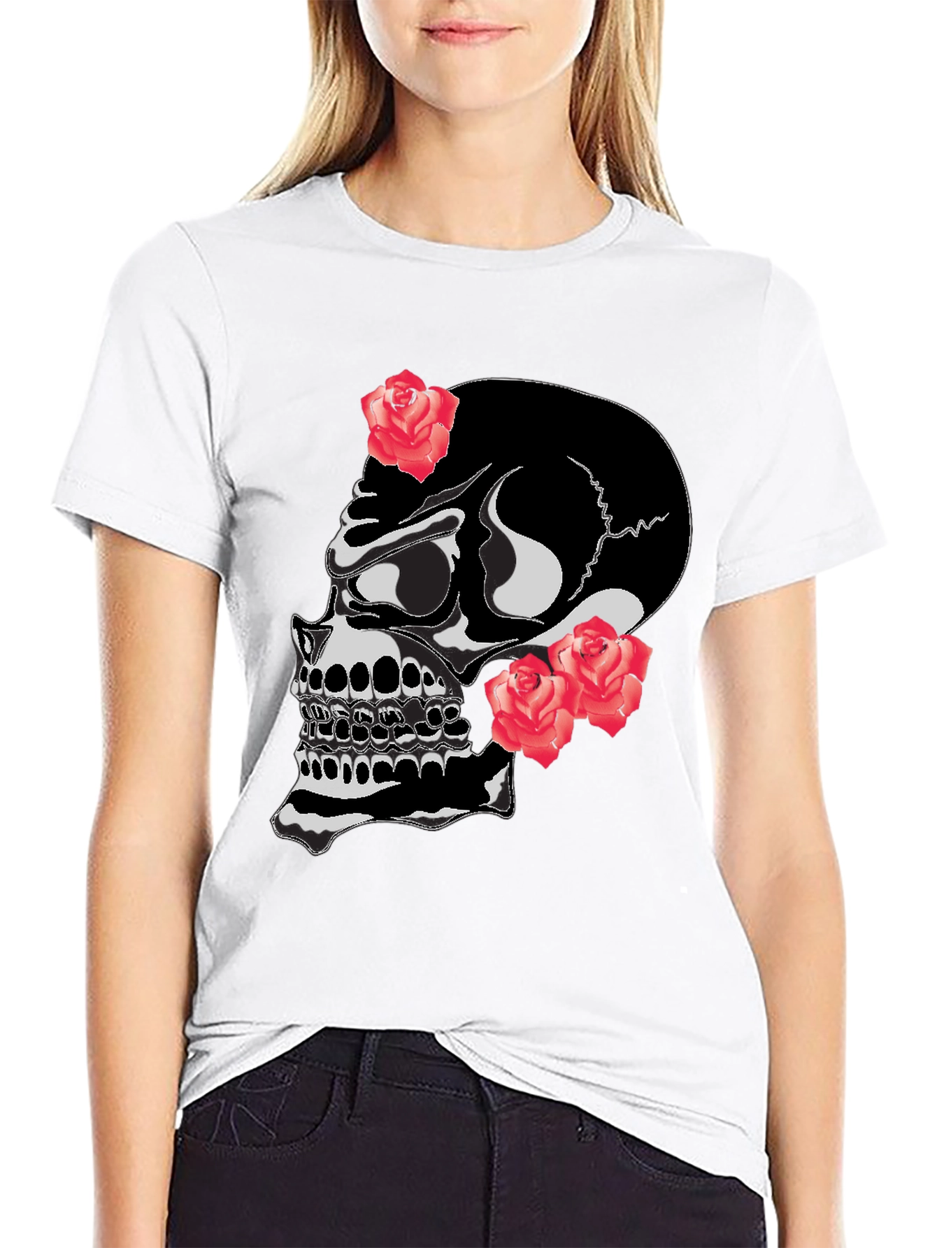 Skull & Roses Graphic T-Shirt