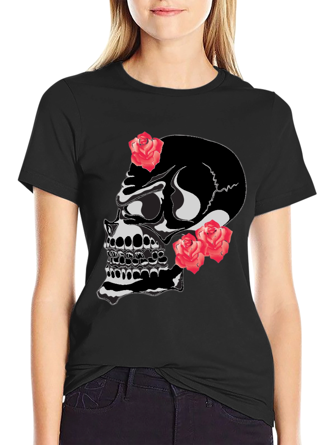 Skull & Roses Graphic T-Shirt