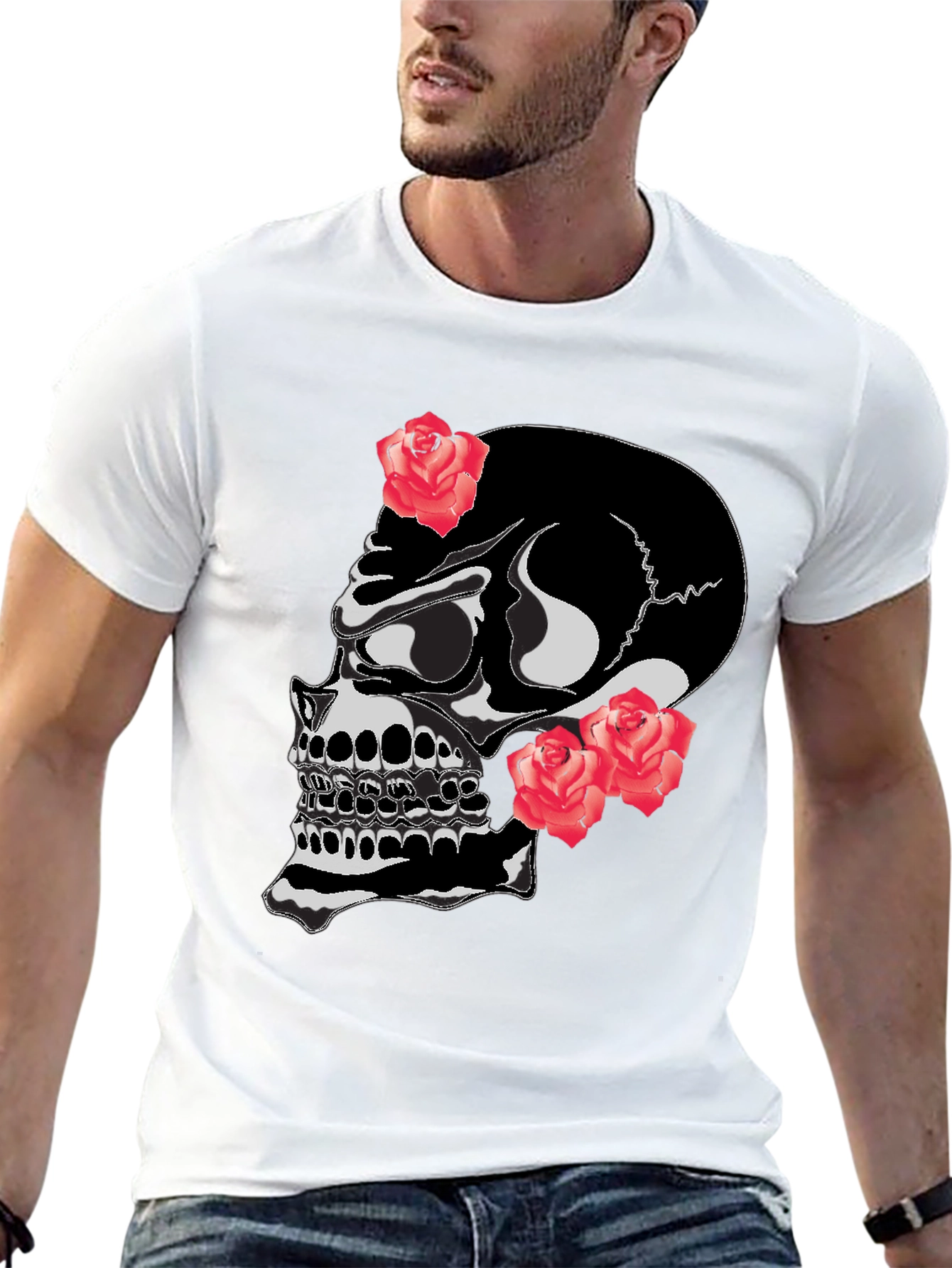 Skull & Roses Graphic T-Shirt