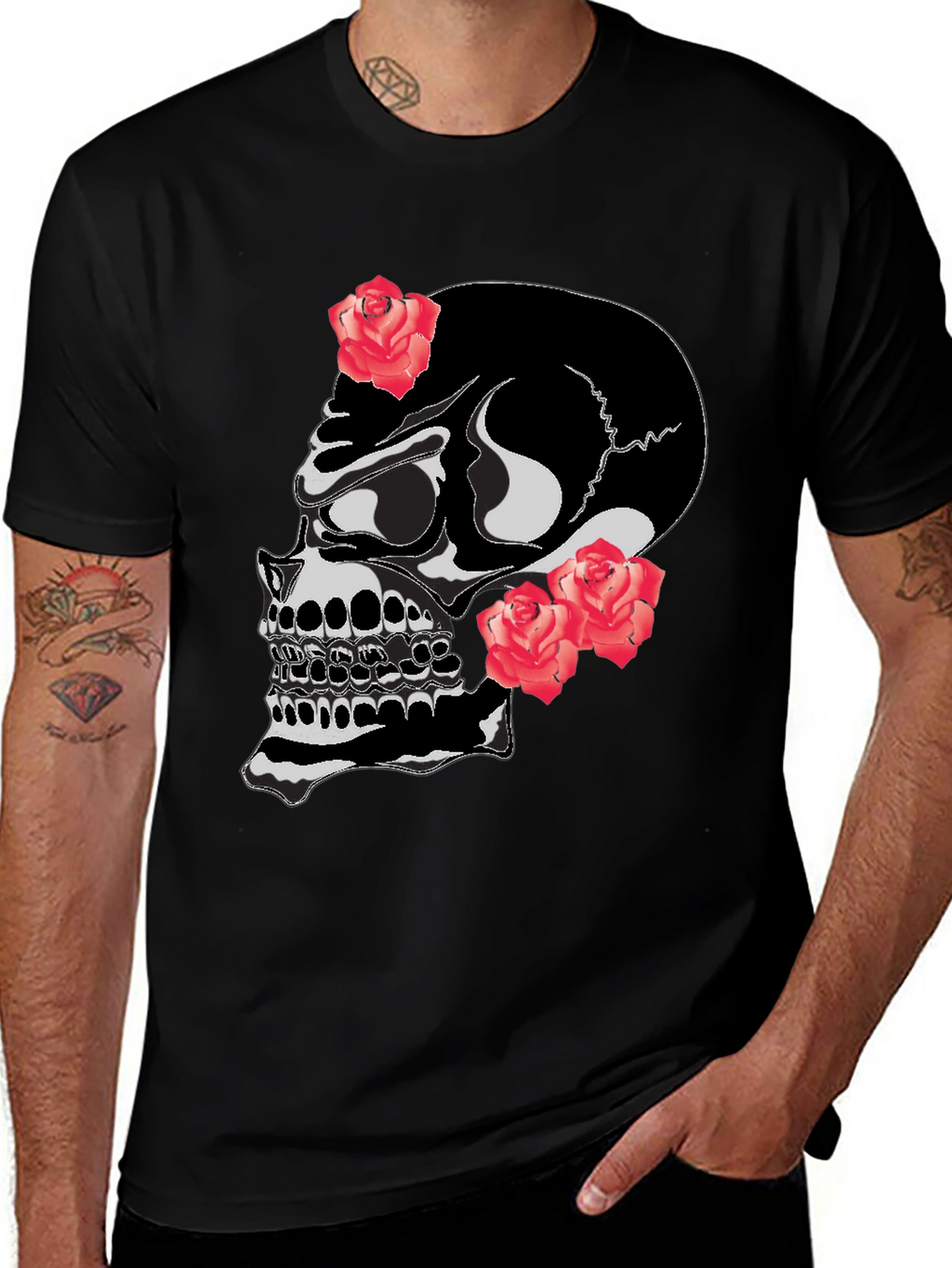 Skull & Roses Graphic T-Shirt