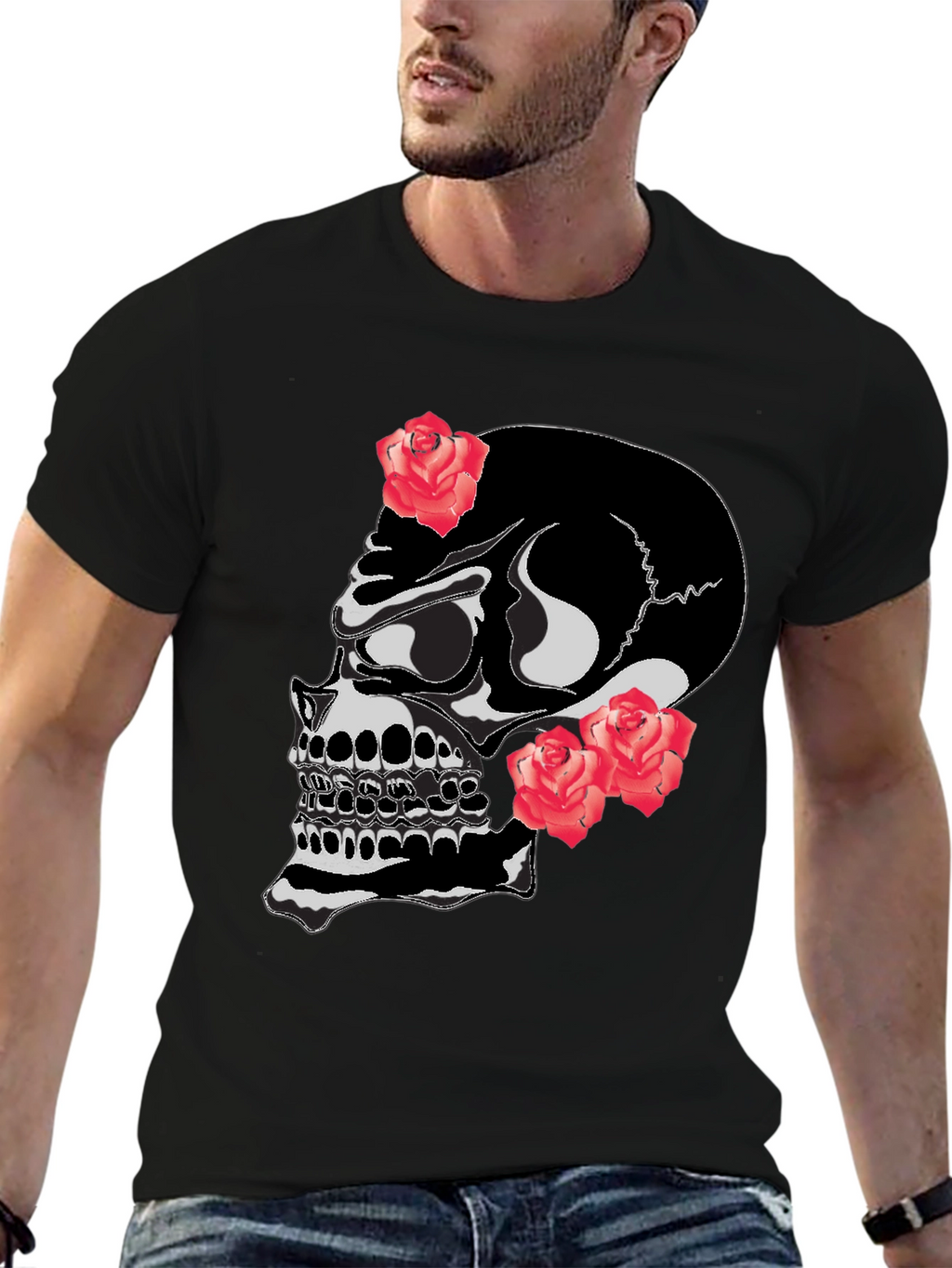 Skull & Roses Graphic T-Shirt