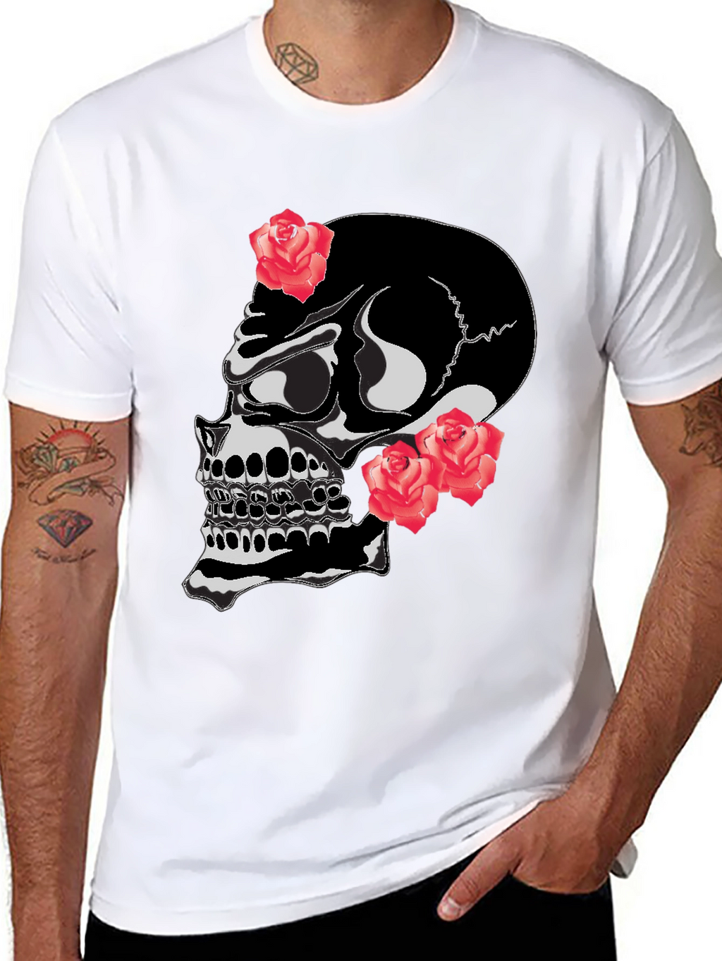 Skull & Roses Graphic T-Shirt