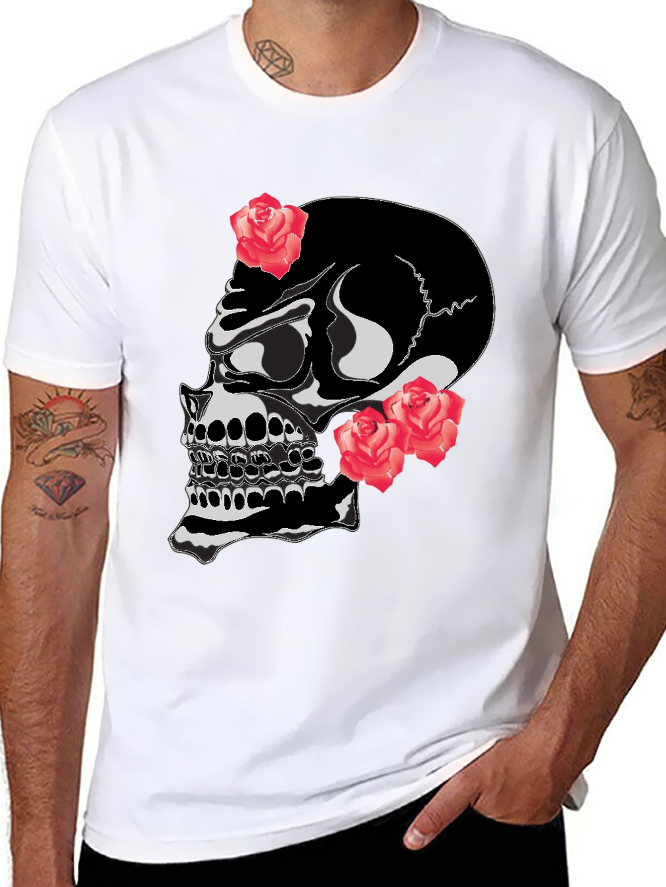 Skull & Roses Graphic T-Shirt