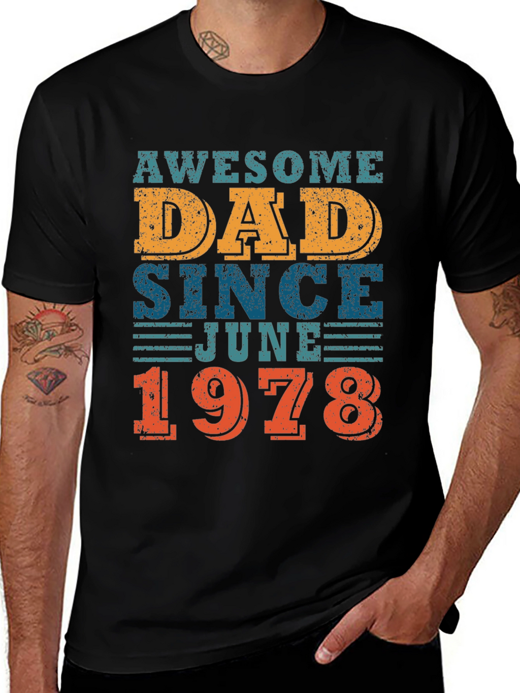 Awesome Dad Since June 1978 - Graphic T-Shirt