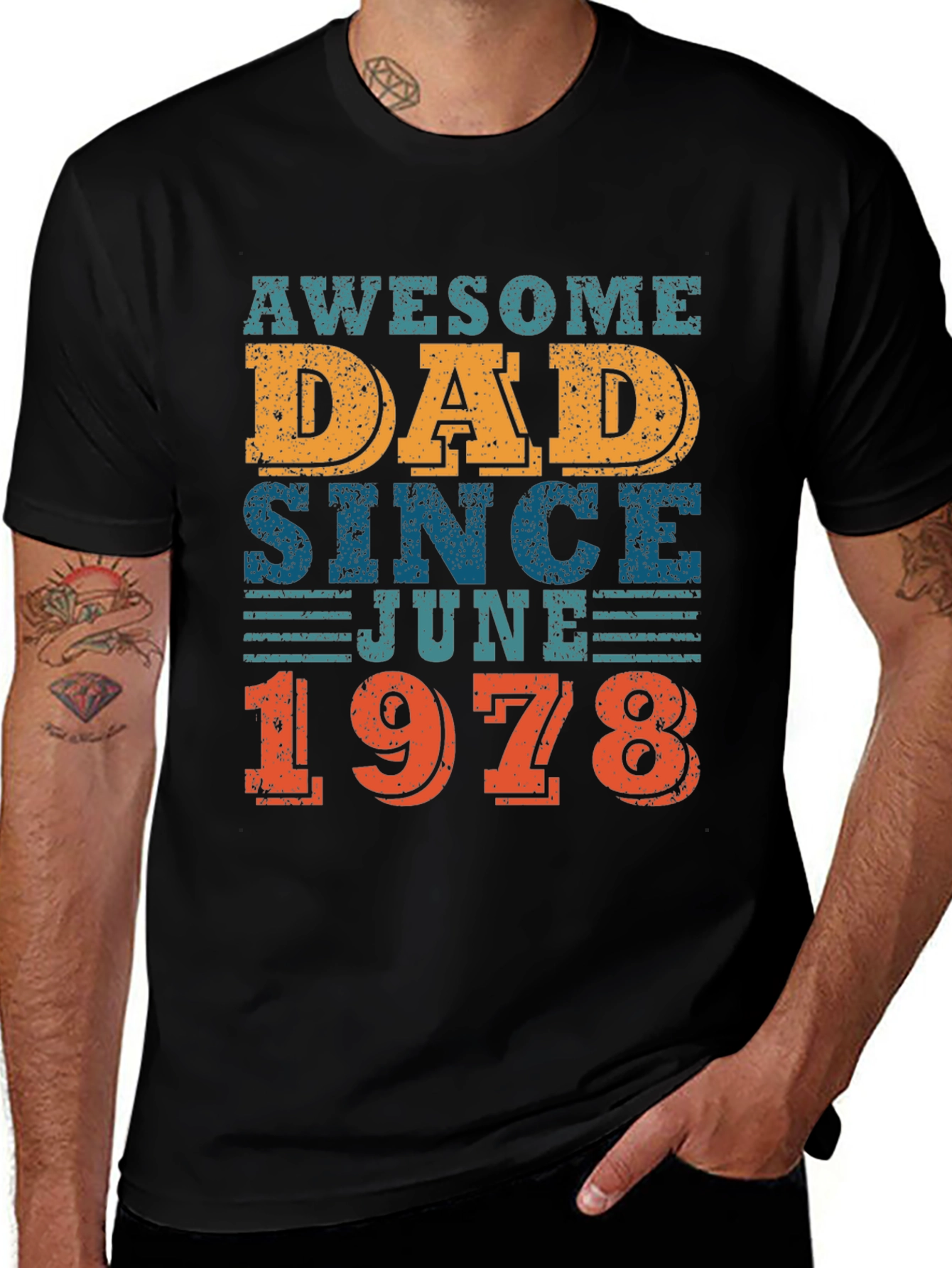 Awesome Dad Since June 1978 - Graphic T-Shirt