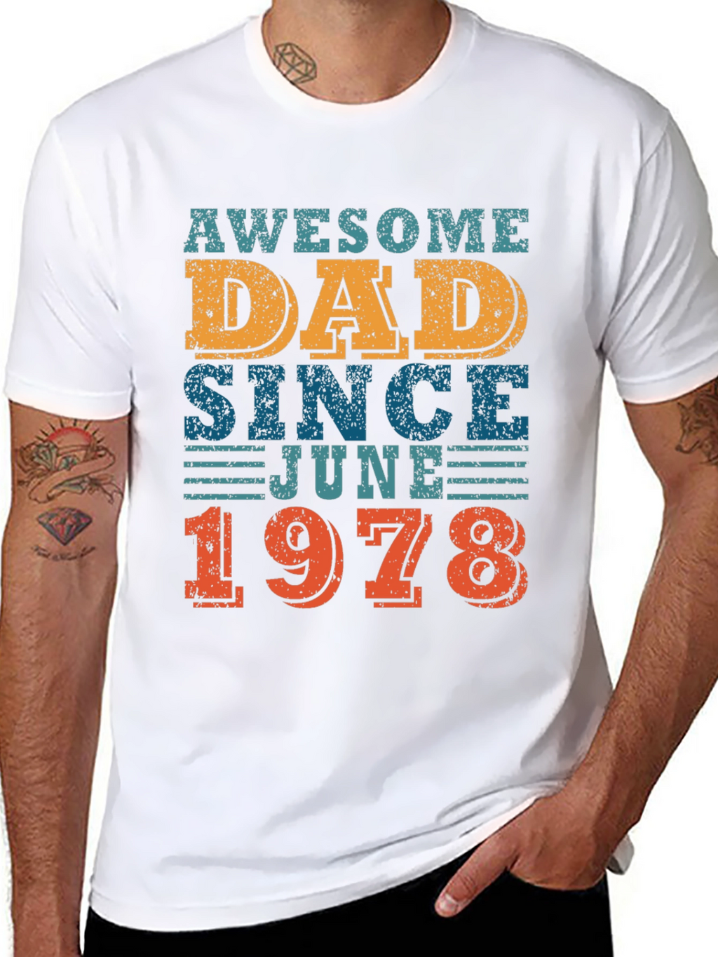 Awesome Dad Since June 1978 - Graphic T-Shirt